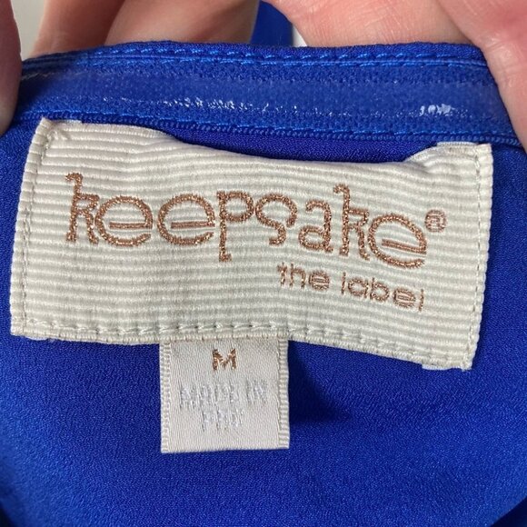 Revolve Keepsake Speed of Sound Maxi Dress Blue Size Medium Sheer Bridesmaid M - Picture 8 of 10